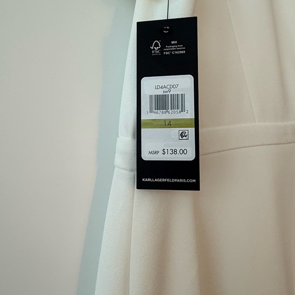 KARL LAGERFELD White Scuba Crepe Sheath Dress - Picture 5 of 7
